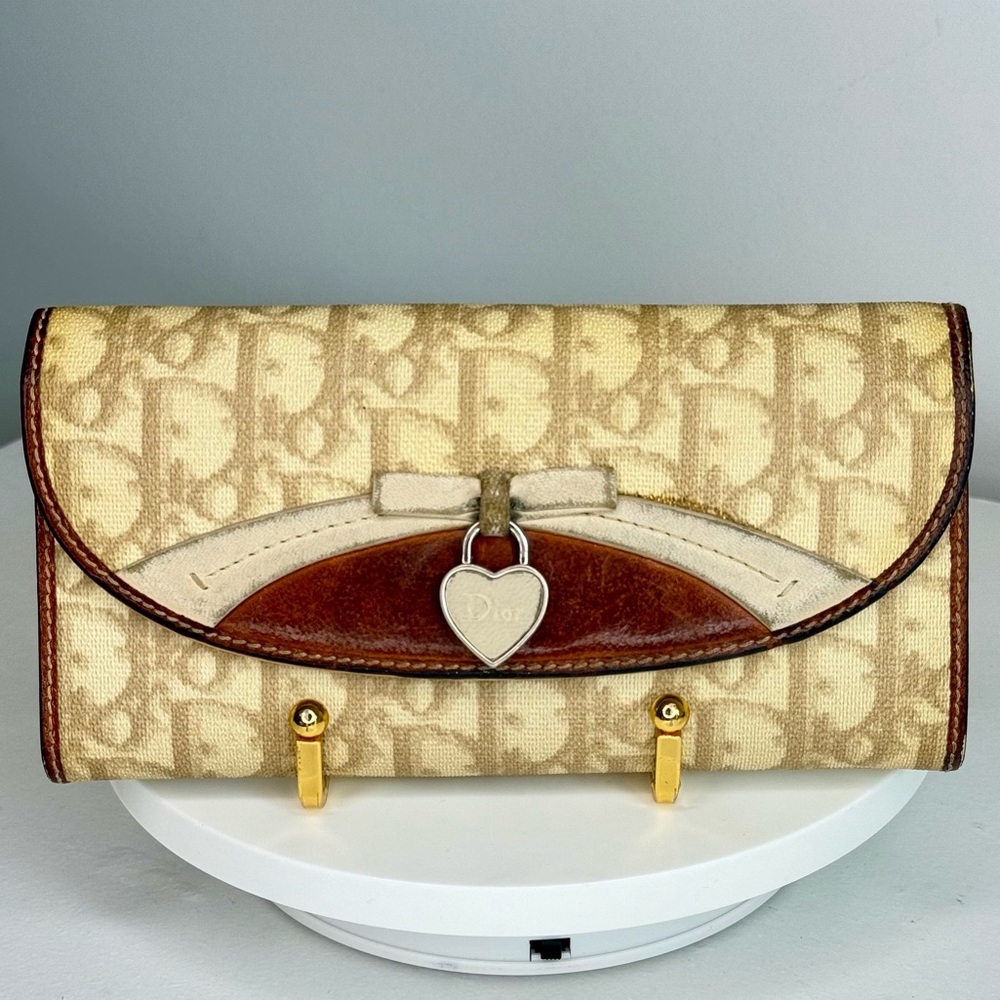 Christian Dior Wallet Long Trotter Canvas Leather Bifold